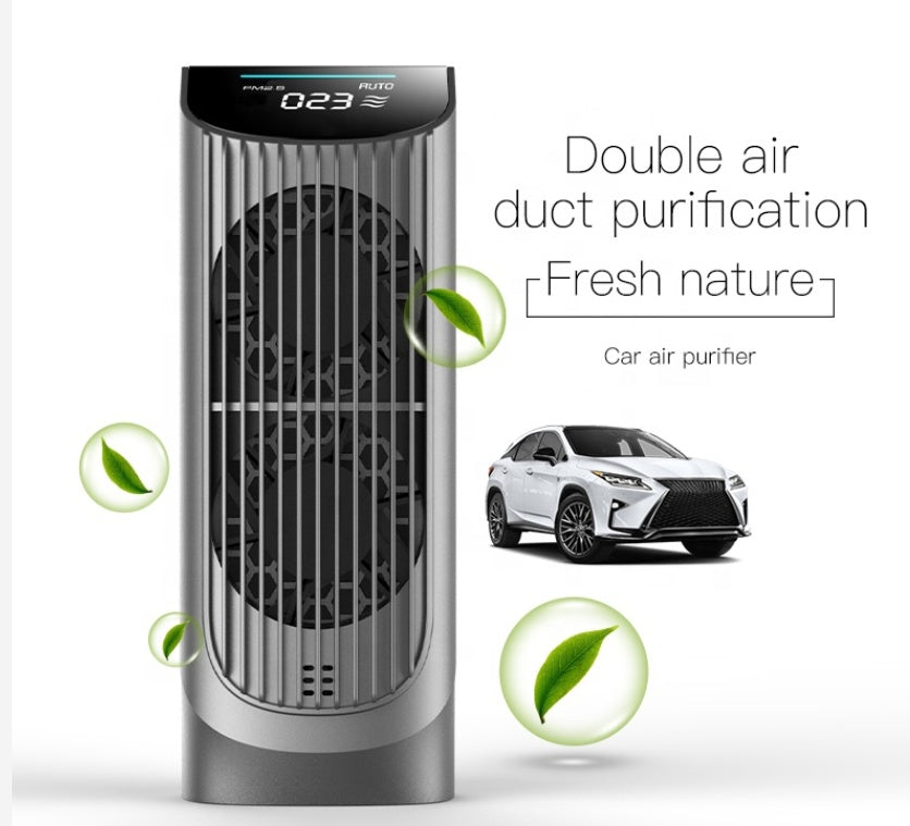 Dual Fans Car Air Purifier with Led display PM2.5